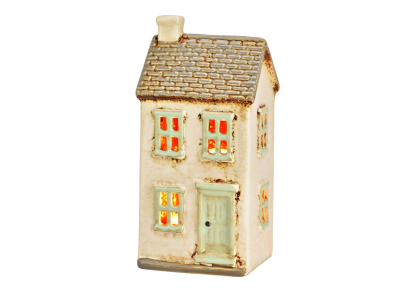 Maison lumineuse en grès - Gris et beige 10x20x8cm - 10042963 - WURM