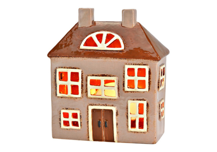 Maison lumineuse en grès - Brun 18x21x9cm - 10042965 - WURM 2