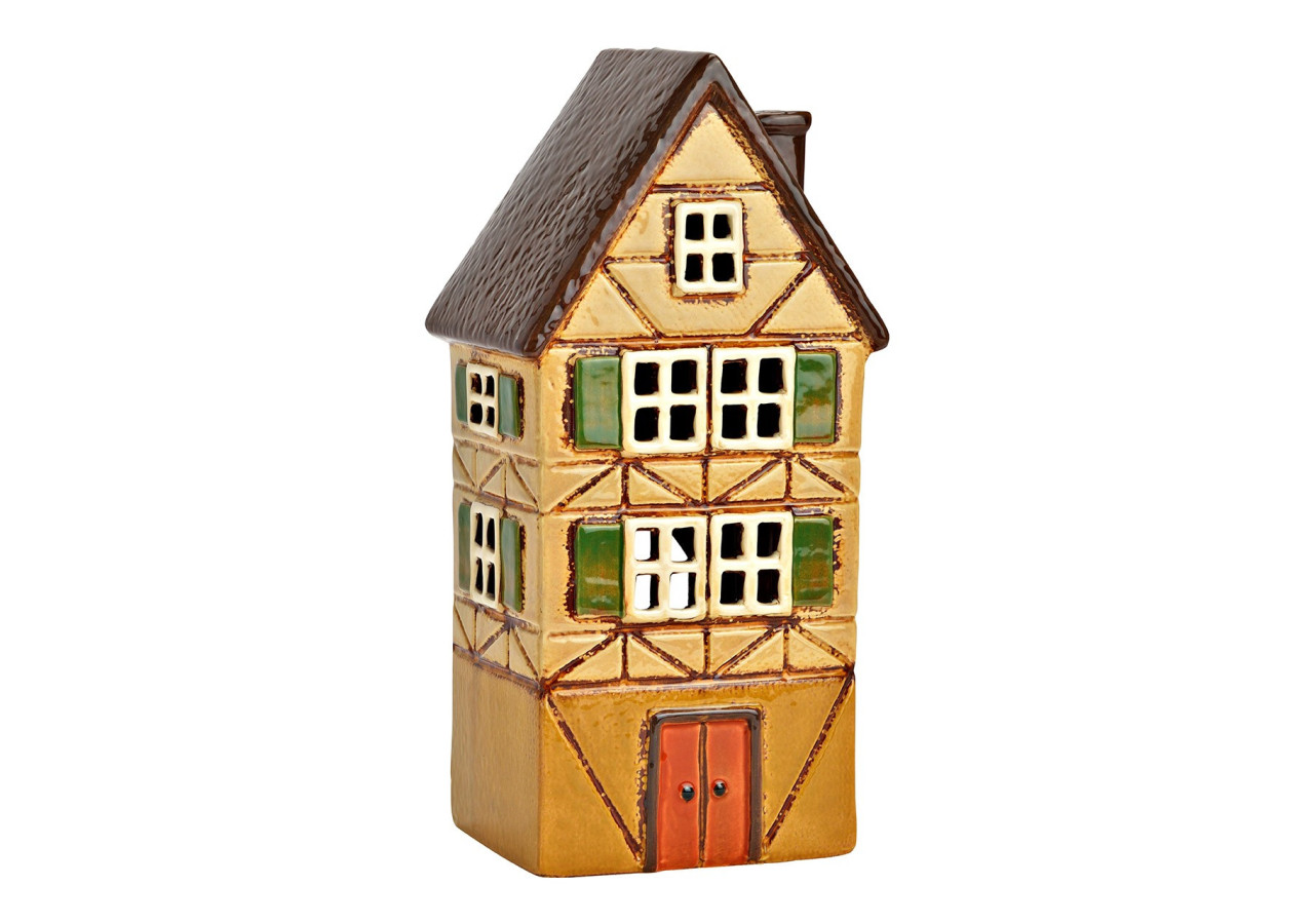 Maison lumineuse en grès - Multicolore 12x27x10cm - 10042966 - WURM