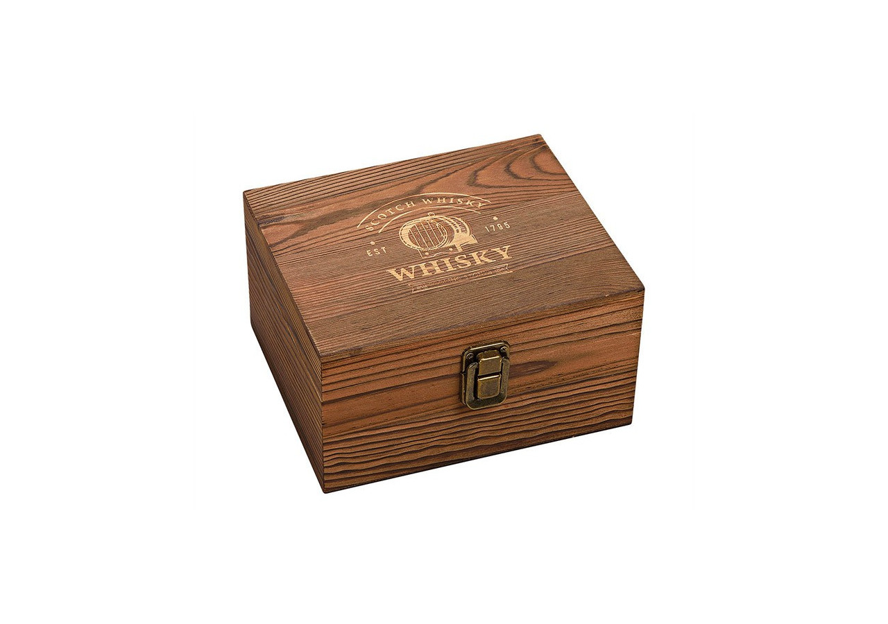 Set de verres à whisky - Pierre à glace en basalte, 6 pièces en boîte en bois - 10054443 - WURM