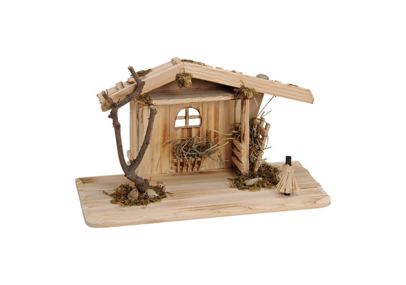 Maison de Crèche en Pin Naturel - Décoration de Noël Authentique - 10055198 - WURM