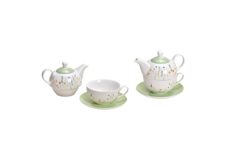 Set de Thé en Porcelaine avec Décor Floral - 3 Pièces - 10055323 - WURM