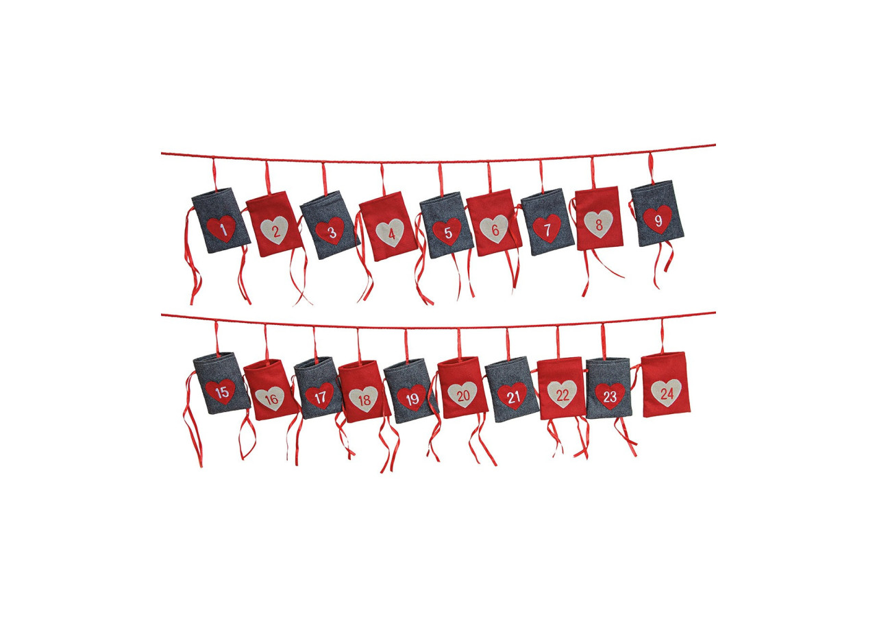 Calendrier de l'Avent en Textile - 24 Sachets, 340cm - 10056023 - WURM