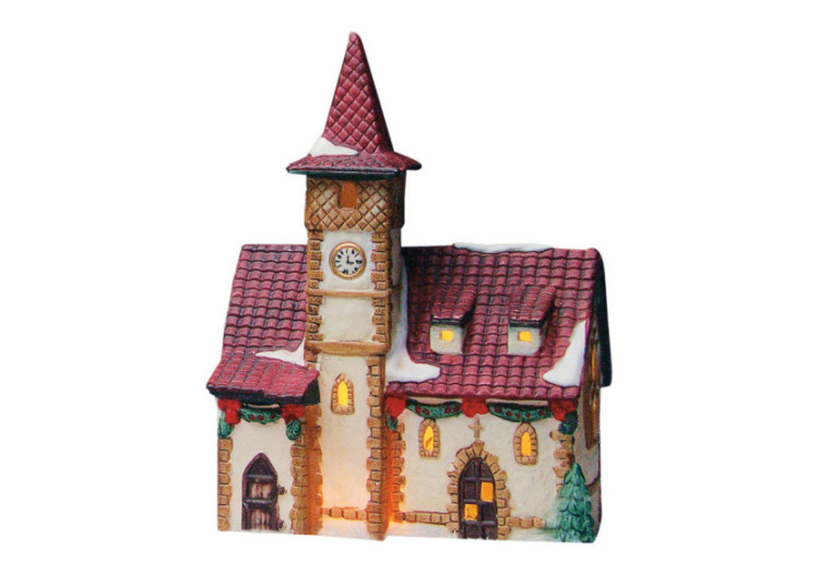 Église Lichthaus de Bayern - Porcelaine colorée 15x20x8 cm - 10056101 - WURM