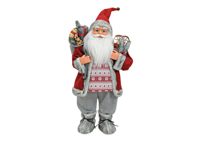 Père Noël rouge - 30 x 60 x 25 cm en plastique et textile - 10056383 - WURM