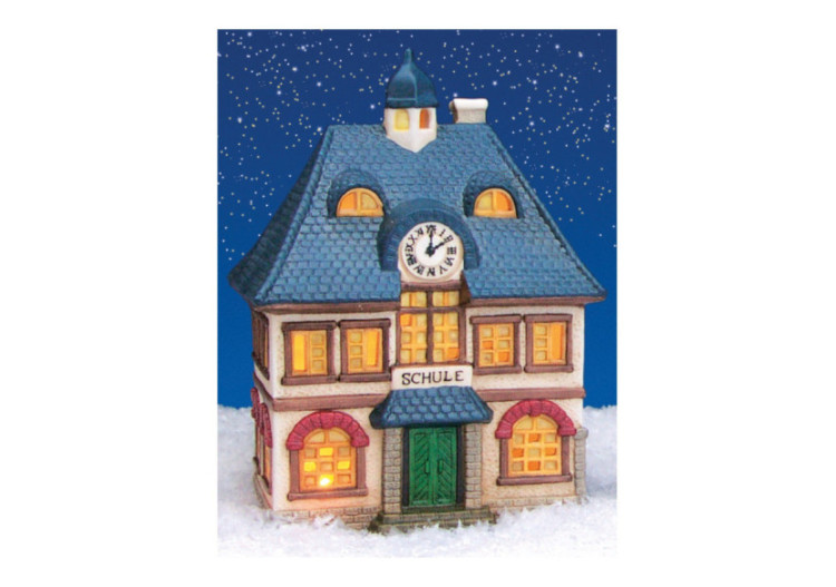 Maison lumineuse 'École' - Porcelaine colorée 12 x 18 x 10 cm - 10056395 - WURM 2