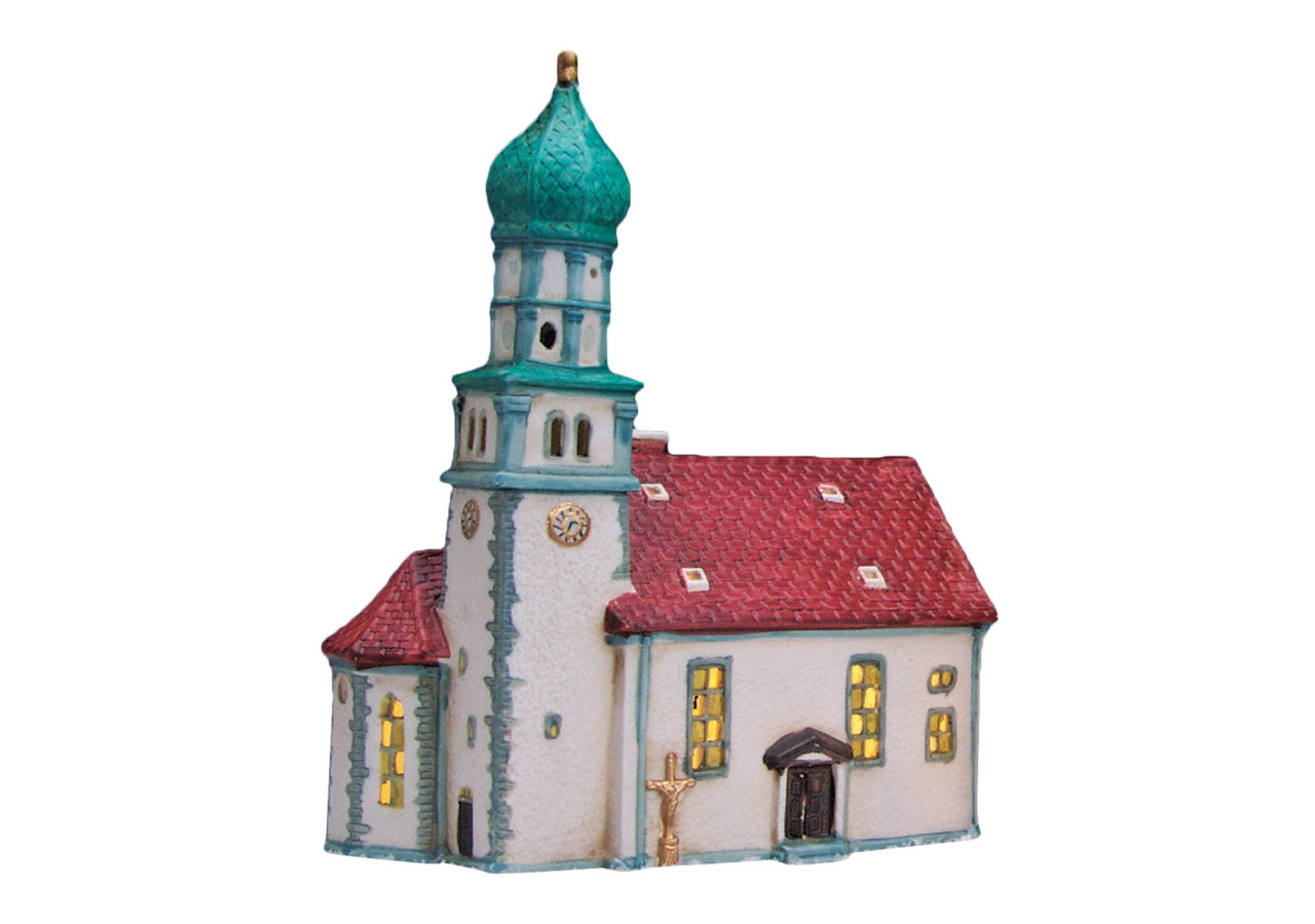 Maison lumineuse 'Église' - Porcelaine colorée 19 x 24 x 12 cm - 10056546 - WURM