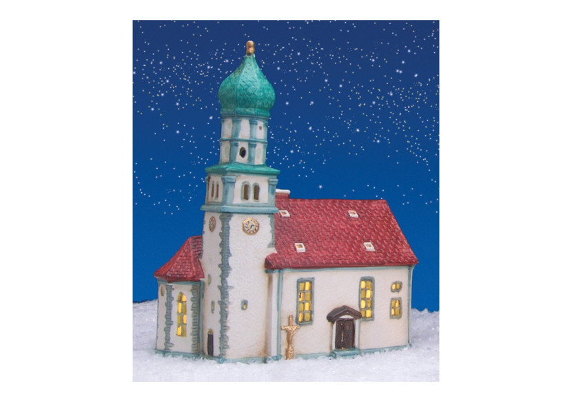 Maison lumineuse 'Église' - Porcelaine colorée 19 x 24 x 12 cm - 10056546 - WURM