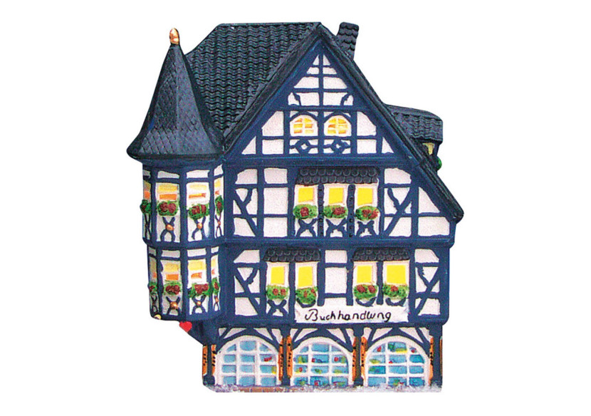 Maison lumineuse 'Librairie' - Porcelaine colorée 14 x 18 x 11 cm - 10056619 - WURM