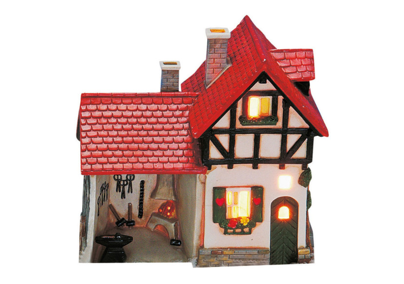 Maison lumineuse 'Forgeron' - Porcelaine colorée 16 x 16 x 8 cm - 10056671 - WURM