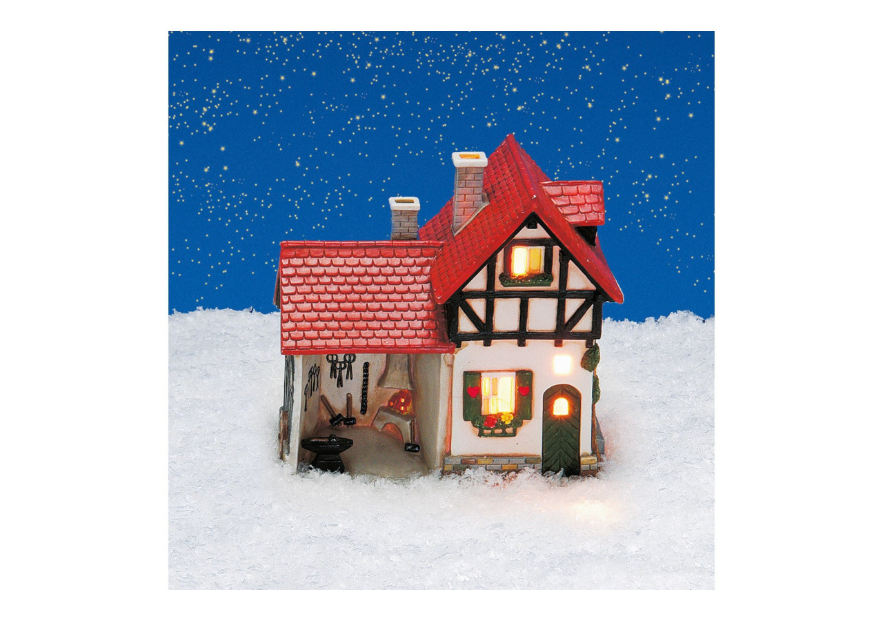 Maison lumineuse 'Forgeron' - Porcelaine colorée 16 x 16 x 8 cm - 10056671 - WURM