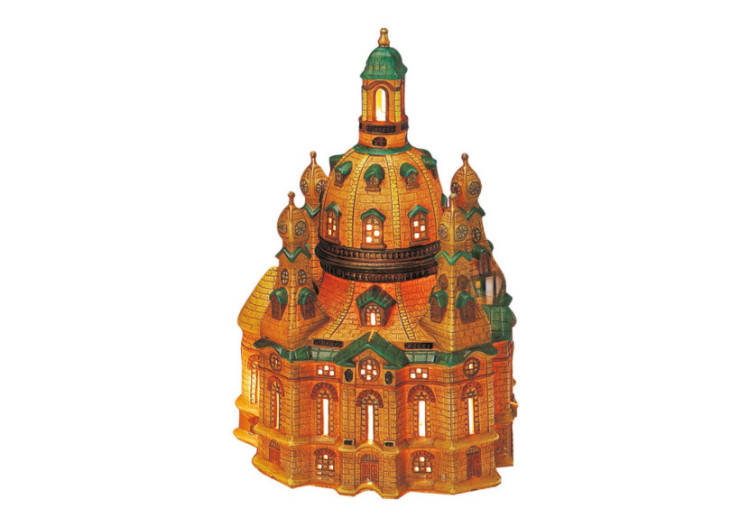 Lichthaus Frauenkirche - Porcelaine marron/vert 17x26x16cm - 10056860 - WURM
