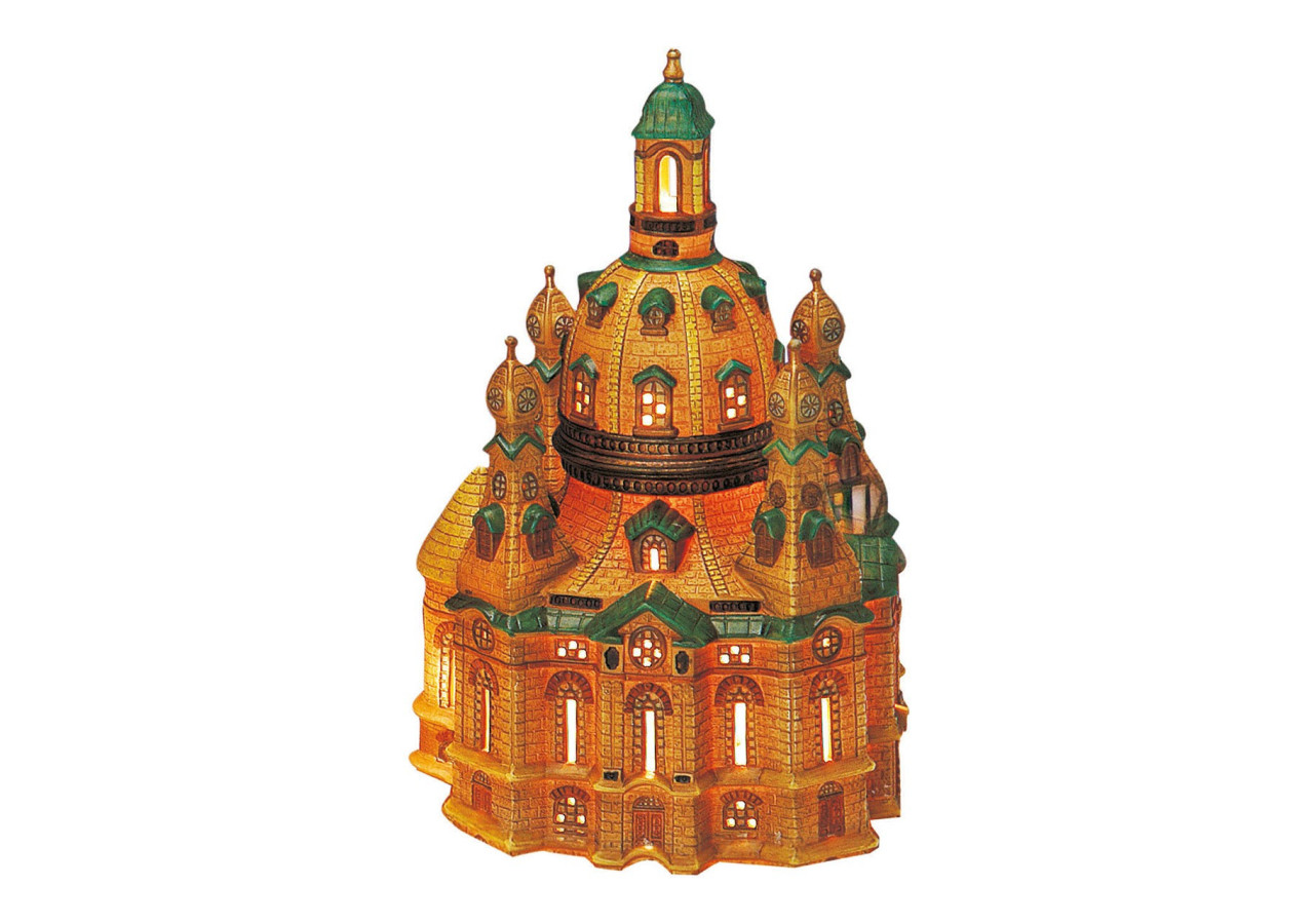 Lichthaus Frauenkirche - Porcelaine marron/vert 17x26x16cm - 10056860 - WURM
