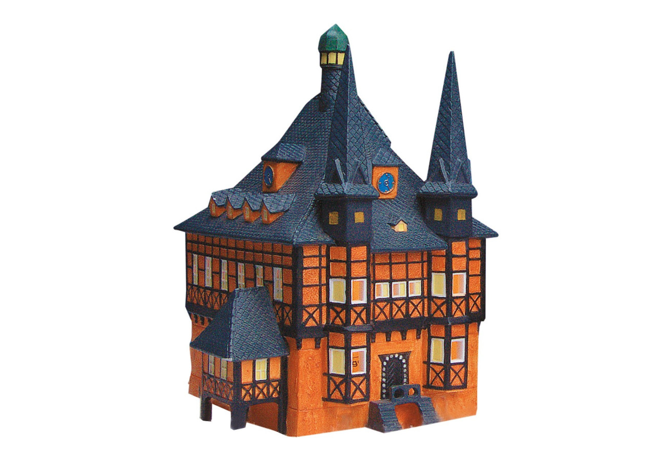 Maison à lumière Wurm - Hôtel de ville de Wernigerode en porcelaine 17x26x15cm - 10057839 - WURM