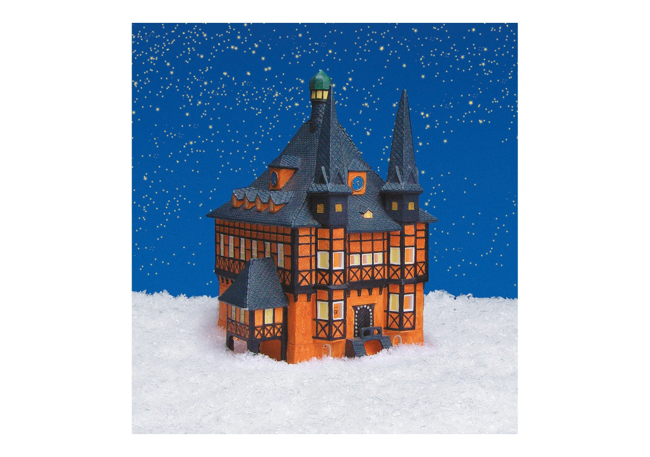 Maison à lumière Wurm - Hôtel de ville de Wernigerode en porcelaine 17x26x15cm - 10057839 - WURM