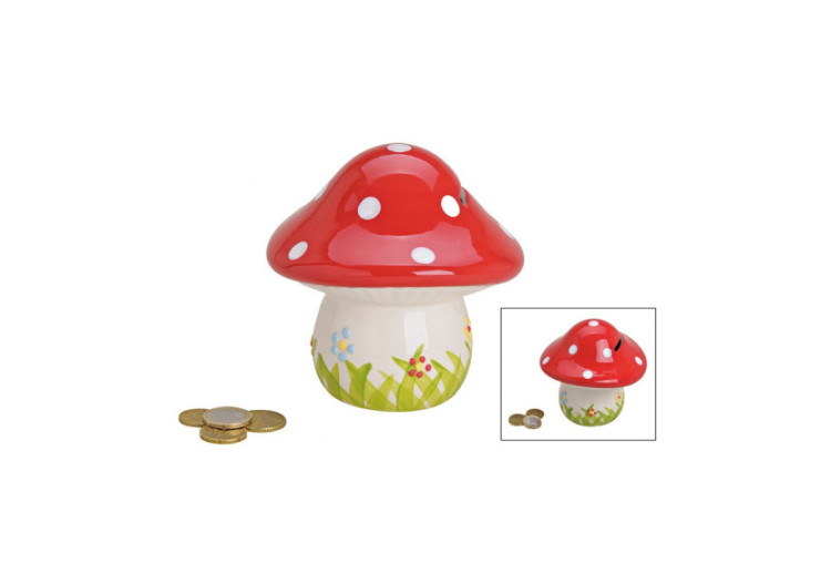 Tirelire Champignon - Céramique 13x13cm - 10016517 - WURM