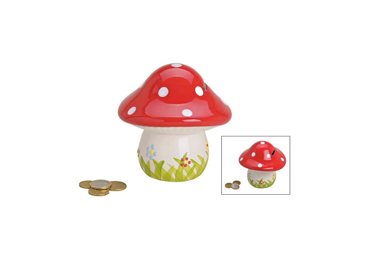 Tirelire Champignon - Céramique 13x13cm - 10016517 - WURM