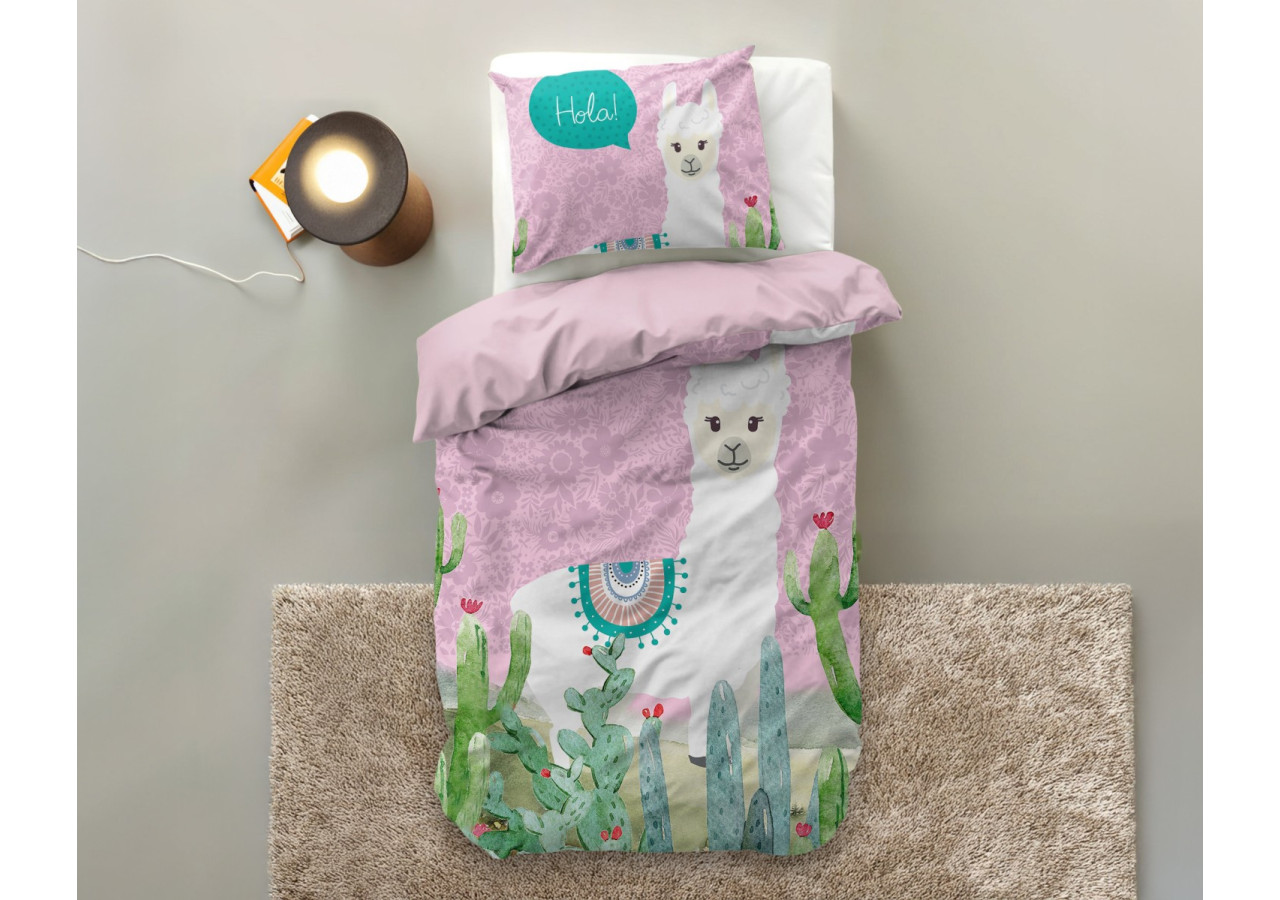 Housse de couette Hola Lama - 140 x 200/220 cm en microfibre douce - 17021738 - Royal Textile