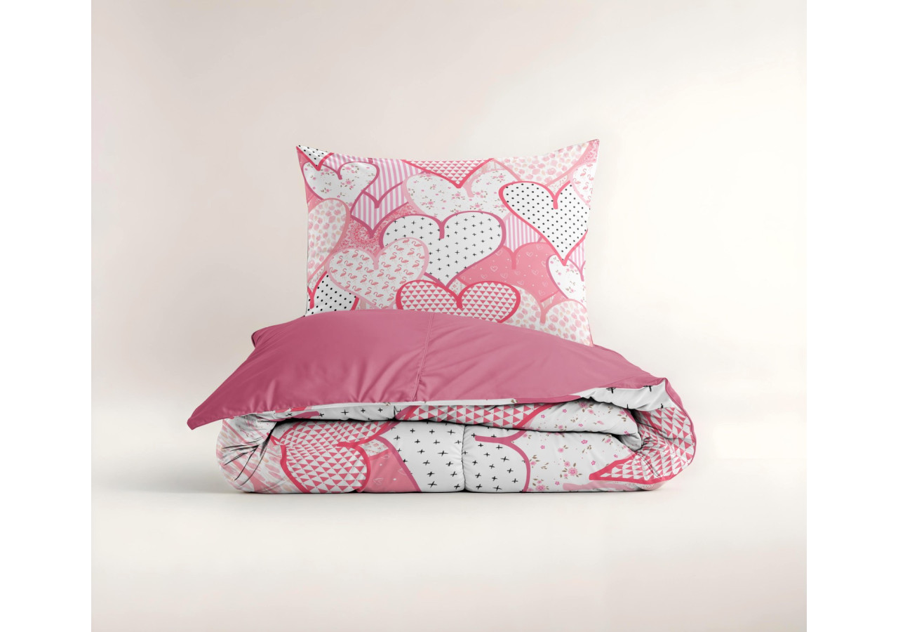 Housse de couette Hearts Love - 140 x 200/220 cm en microfibre douce - 17021740 - Royal Textile