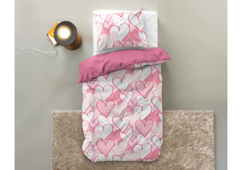 Housse de couette Hearts Love - 140 x 200/220 cm en microfibre douce - 17021740 - Royal Textile