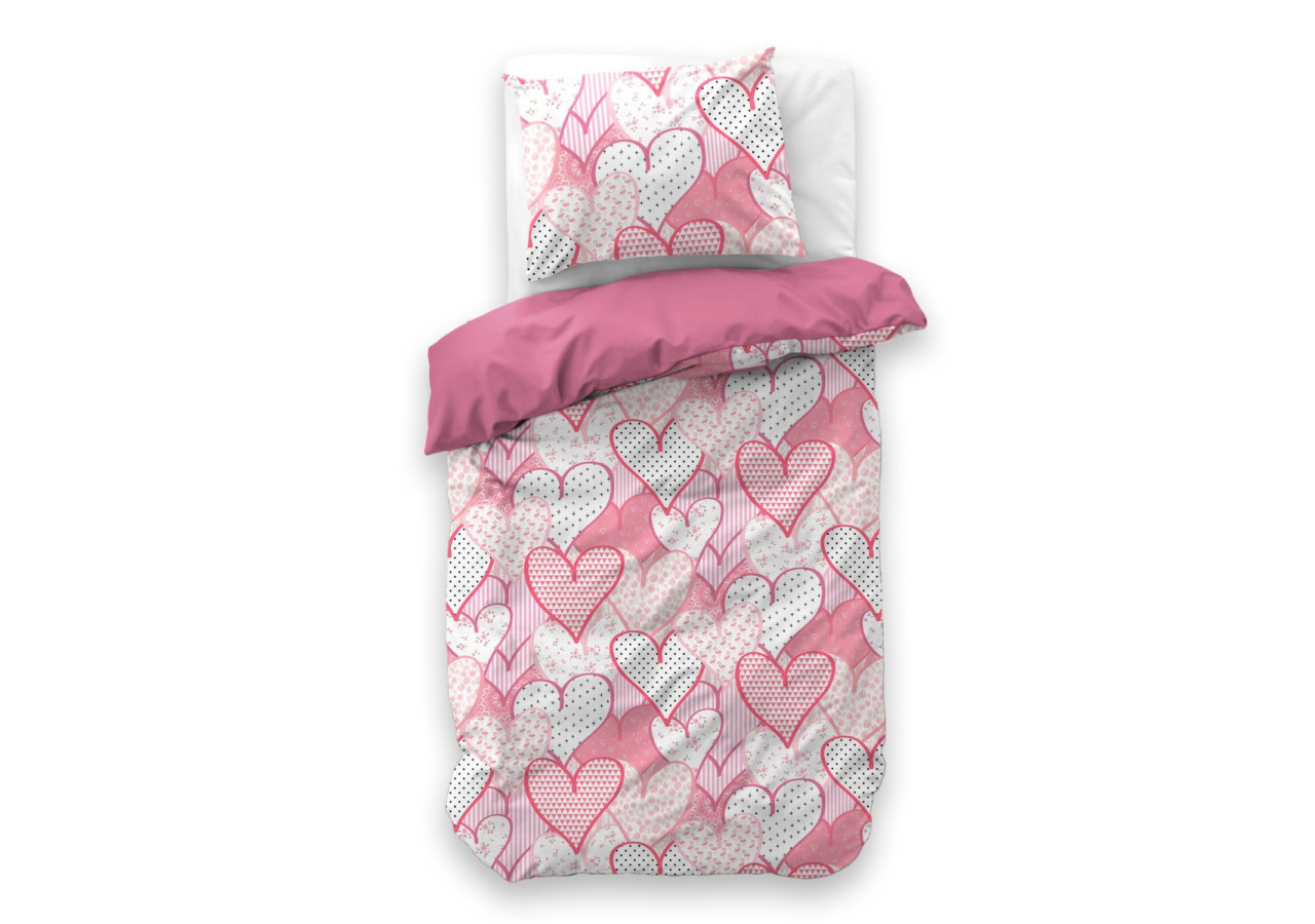 Housse de couette Hearts Love - 140 x 200/220 cm en microfibre douce - 17021740 - Royal Textile
