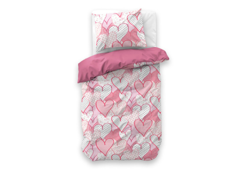 Housse de couette Hearts Love - 140 x 200/220 cm en microfibre douce - 17021740 - Royal Textile