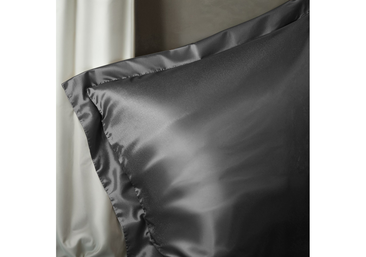 Housse de Couette Satiné Brillant Anthracite - 140 x 220 cm - 17020871 - Royal Textile