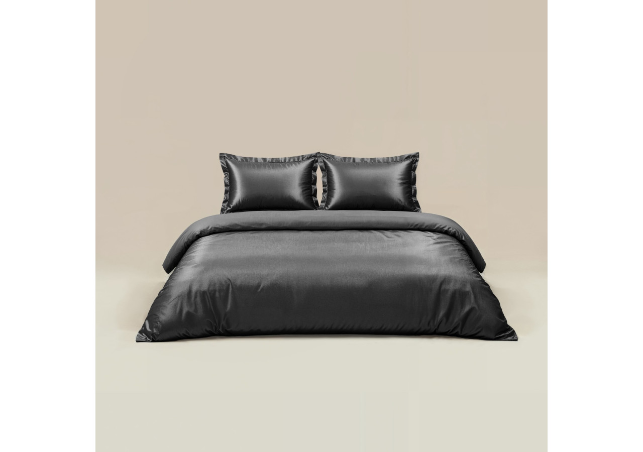 Housse de Couette Glossy Antracite - Satin Brillant 240 x 220 cm - 17020873 - Royal Textile