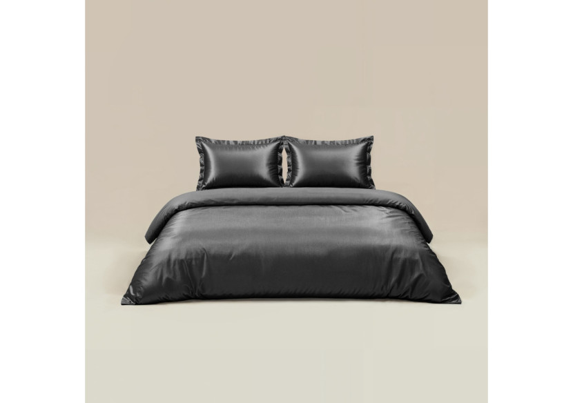 Housse de Couette Glossy Antracite - Satin Brillant 240 x 220 cm - 17020873 - Royal Textile