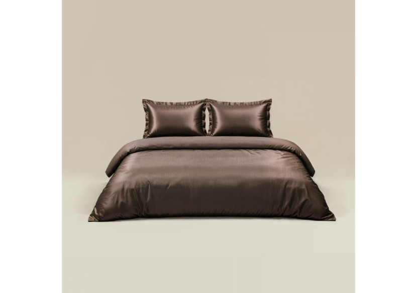 Housse de Couette Glossy Brun - Satin Brillant 140 x 220 cm - 17020868 - Royal Textile