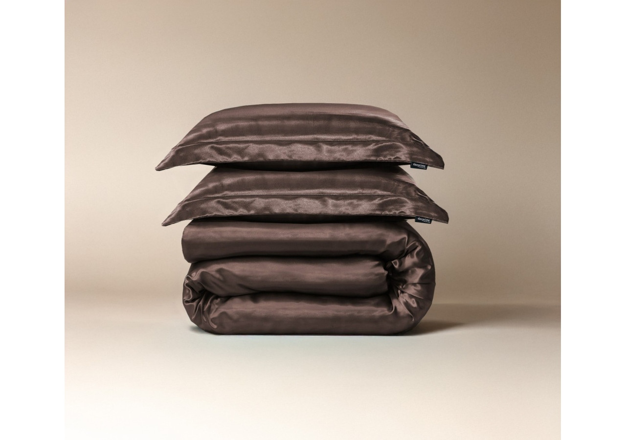 Housse de Couette Glossy Brun - Satin Brillant 140 x 220 cm - 17020868 - Royal Textile