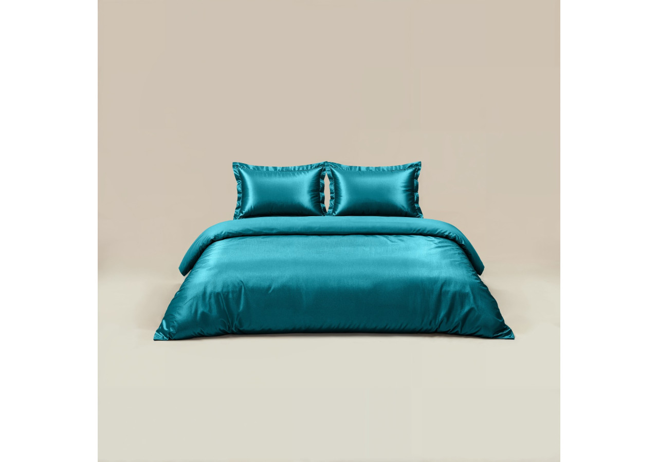 Housse de Couette Satiné Brillant Petrol - 200 x 220 cm - 17020878 - Royal Textile