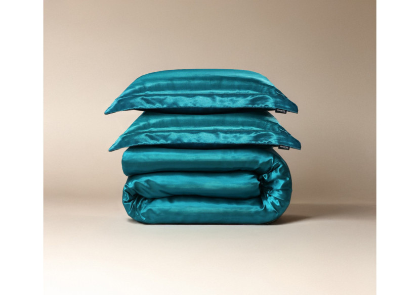 Housse de Couette Satiné Brillant Petrol - 200 x 220 cm - 17020878 - Royal Textile