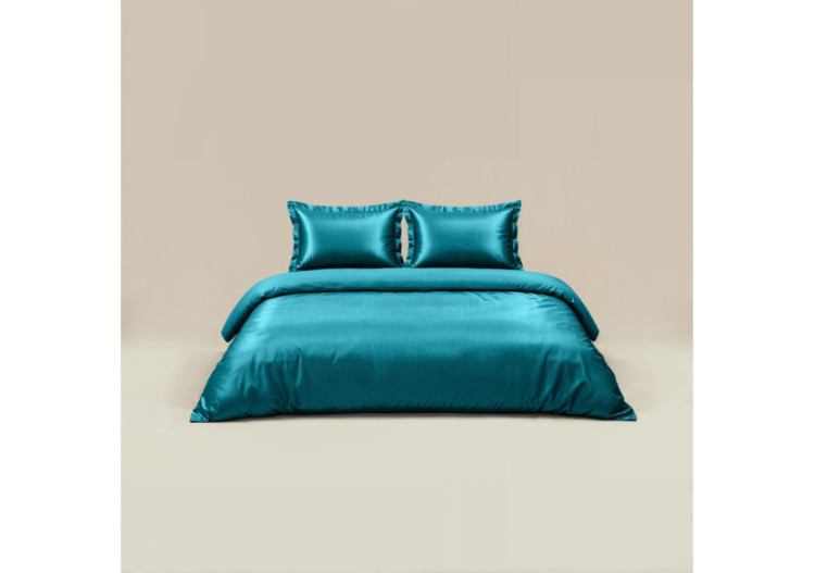 Housse de Couette Satiné Brillant Petrol - 240 x 220 cm - 17020879 - Royal Textile 2