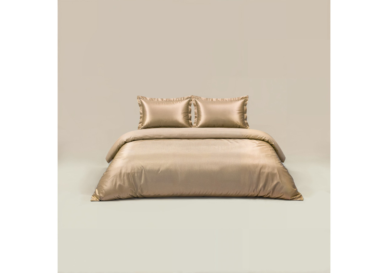 Housse de Couette Satiné Brillant Taupe - 140 x 220 cm - 17020865 - Royal Textile