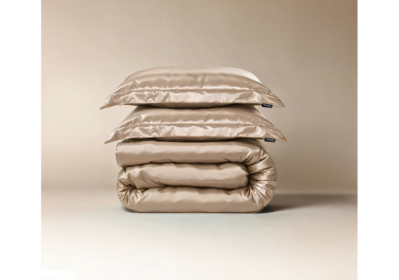 Housse de Couette Glossy Taupe - Satin Brillant 240 x 220 cm - 17020867 - Royal Textile