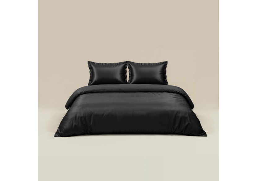 Housse de Couette Glossy Zwart 200 x 220 - Élégance moderne - 17020875 - Royal Textile