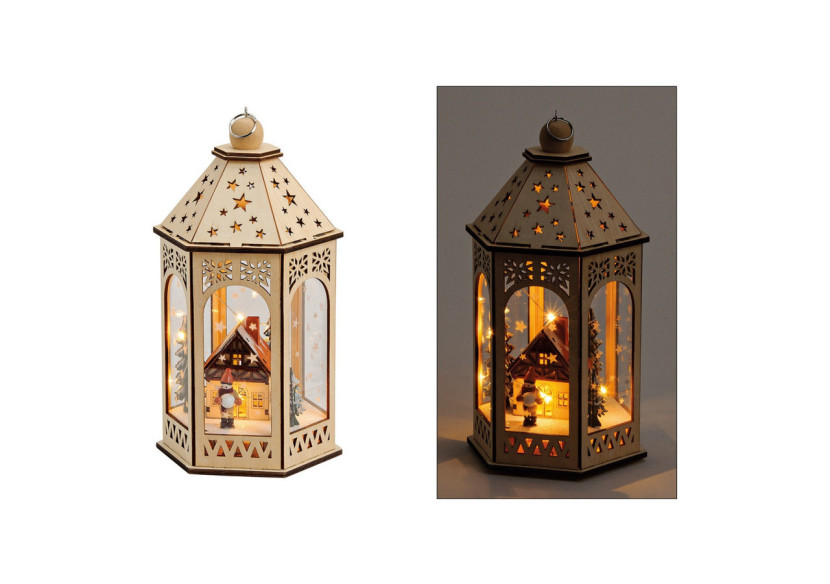 Lanterne Winterszene - Bois 16x30x16cm - 10016973 - WURM