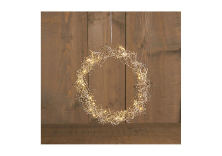 Couronne métallique argentée avec LED chaude - 30cm - 10034828 - WURM