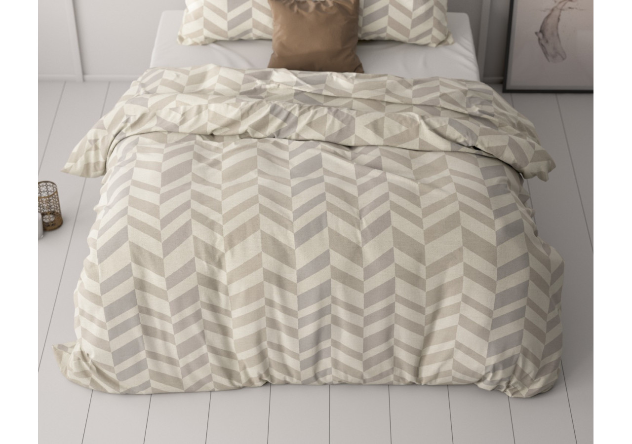 Karel Zand - Housse de couette 140 x 220 en couleur sable - 17022377 - Royal Textile