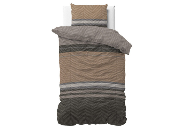 Ezgi Bruin 140 x 220 - Housse de couette élégante en brun - 17022395 - Royal Textile