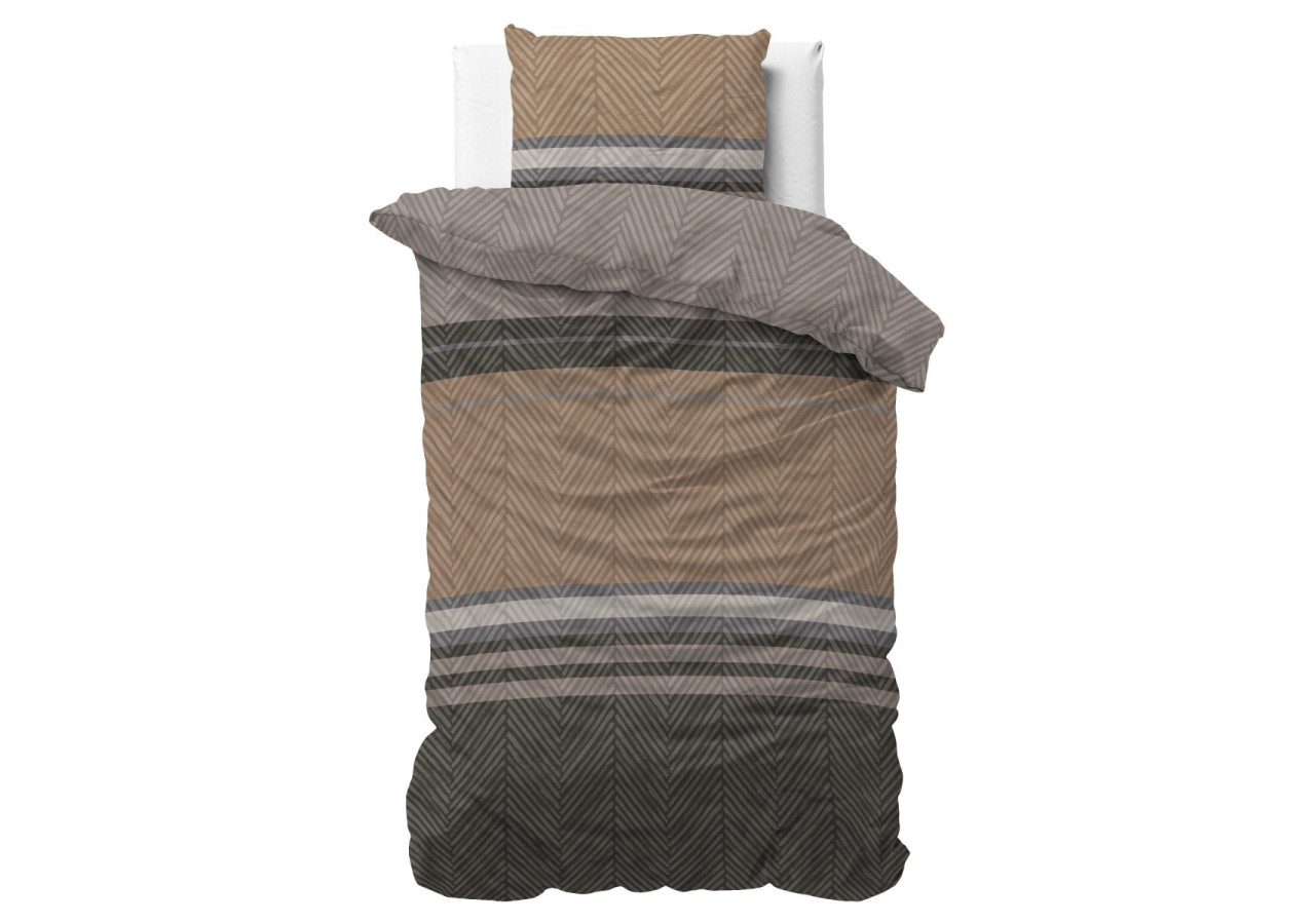 Ezgi Bruin 140 x 220 - Housse de couette élégante en brun - 17022395 - Royal Textile