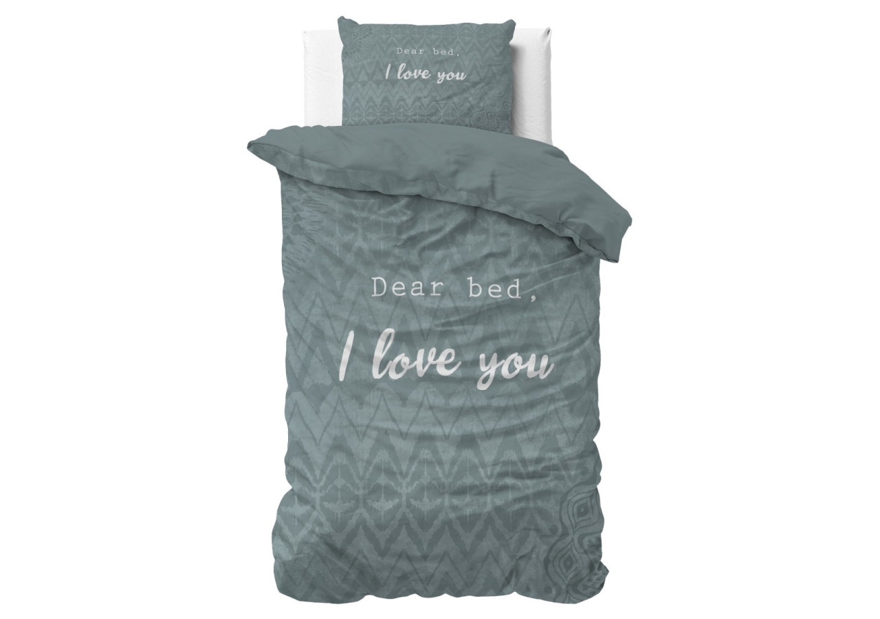 Housse de Lit I Love Bed Vert - 140 x 200/220 cm - 17022515 - Royal Textile