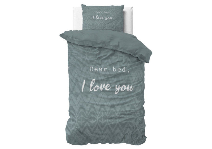 Housse de Lit I Love Bed Vert - 140 x 200/220 cm - 17022515 - Royal Textile