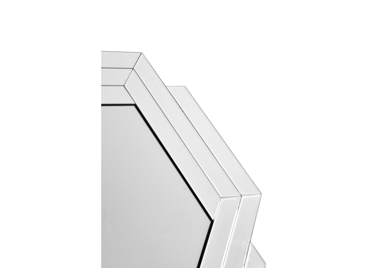 Miroir mural Artemis - Hexagone Argenté 85 x 80 cm - WDVEF - Kayoom