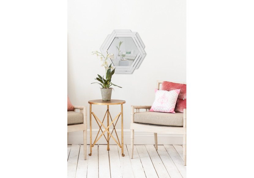 Miroir mural Artemis - Hexagone Argenté 85 x 80 cm - WDVEF - Kayoom