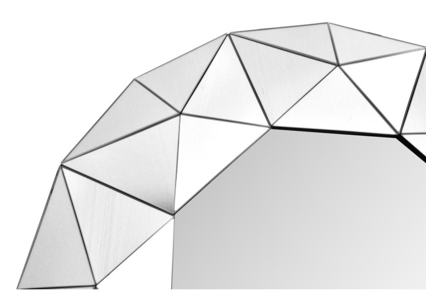 Miroir mural Vulcanus - Polygonal Argenté Ø 70 cm - 3GKN2 - Kayoom