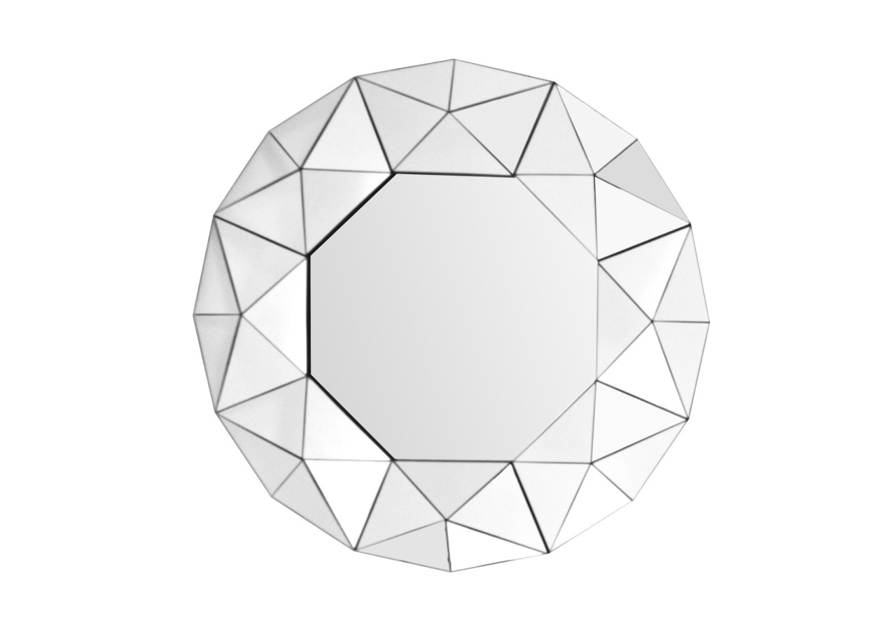 Miroir mural Vulcanus - Polygonal Argenté Ø 70 cm - 3GKN2 - Kayoom