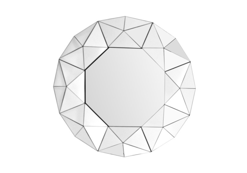 Miroir mural Vulcanus - Polygonal Argenté Ø 70 cm - 3GKN2 - Kayoom