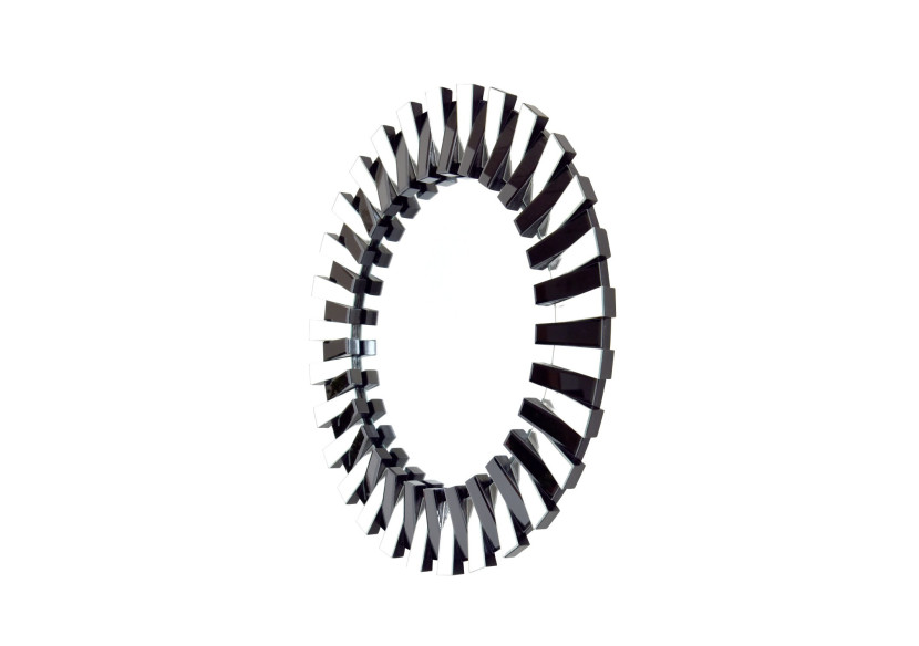 Miroir Apollon 900 - Cadre argent et noir, diamètre 80 cm - YHZP8 - Kayoom